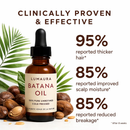 Batana oil applied to hair for thickness and growth
