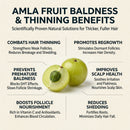 Cold-pressed amla Indian gooseberry oil bottle, front view